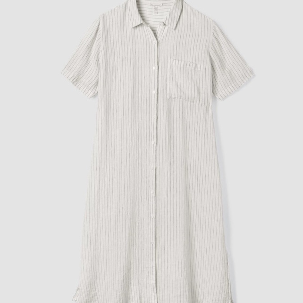 Eileen Fisher White Striped Dress